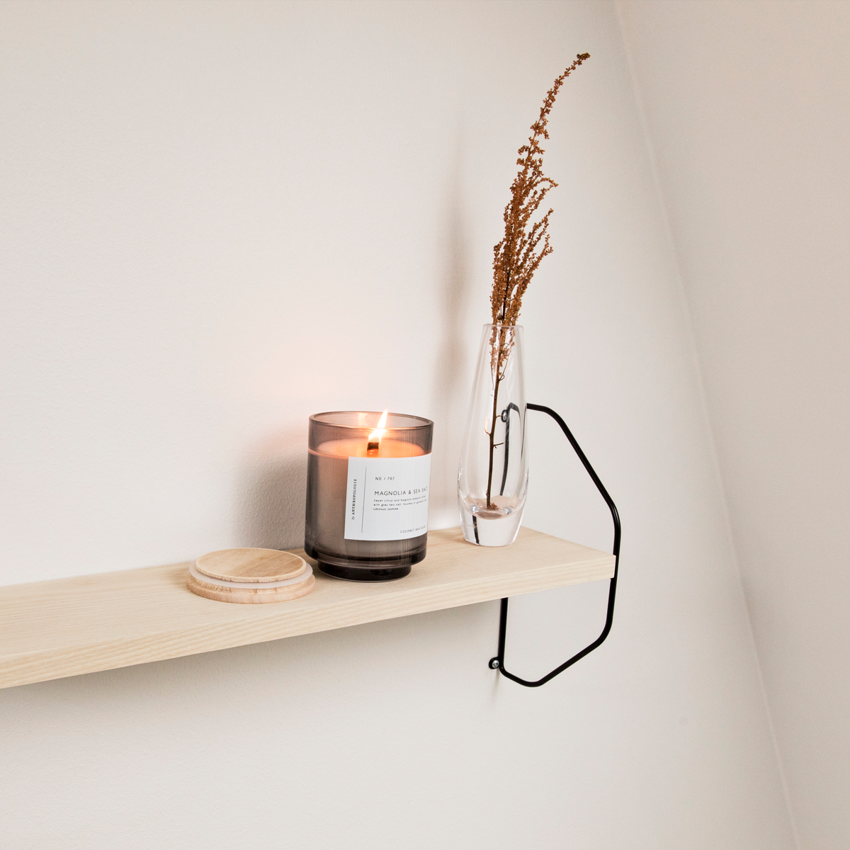 Angular, wall shelf